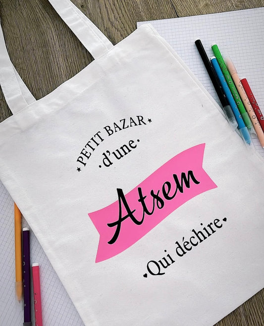 Tote-Bag personnalisé ( Atsem, maîtresse, nounou ) stylé !